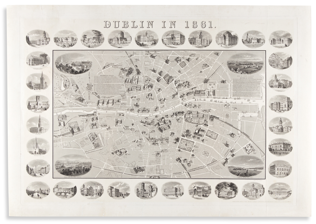(PICTORIAL MAPS -- IRELAND.) D. Edward Heffernan. Dublin in 1861.